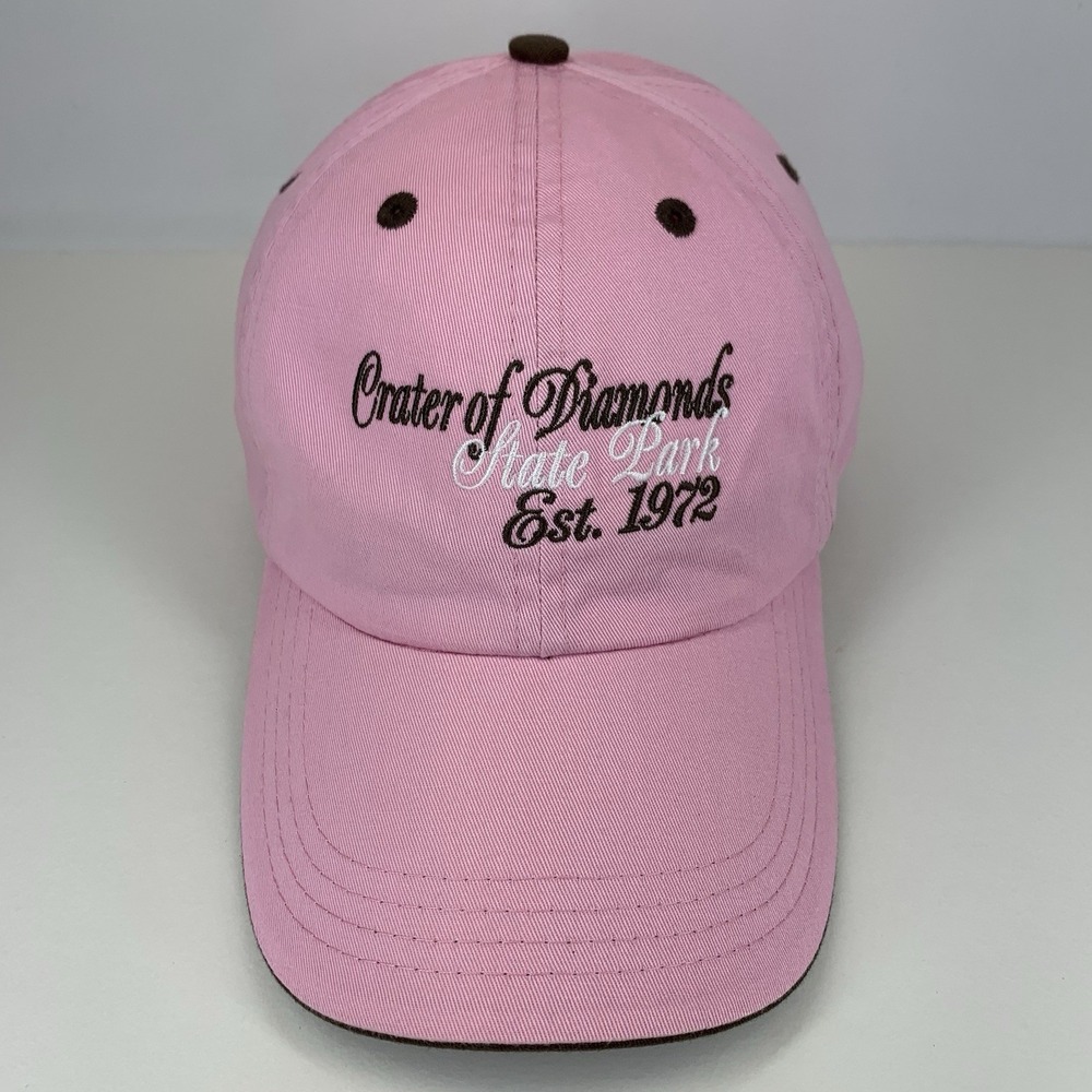 Crater of Diamonds State Park Hat Women Pink Brown Adjustable Strap Baseball Cap